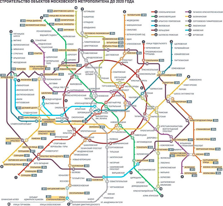 Карта метрополитена 2020 год